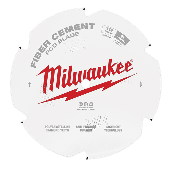 Milwaukee 10" 254mm PCD / Fibre Cement Blade 48409010