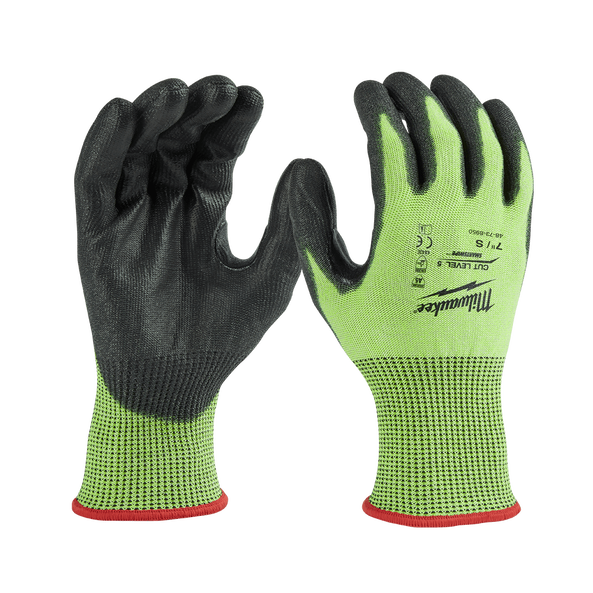 HIGH VISIBILITY CUT 5(E) POLYURETHANE DIPPED GLOVES Hi-Vis_Cut_Level_5_Gloves