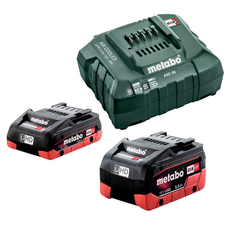 Metabo 18V 4.0Ah & 5.5Ah LiHD Starter Pack AU32100455