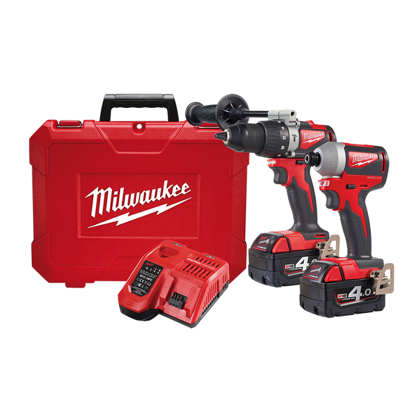 Milwaukee 18V Li-ion Cordless Brushless 2pce Combo Kit (M18BLPP2A2-402C)