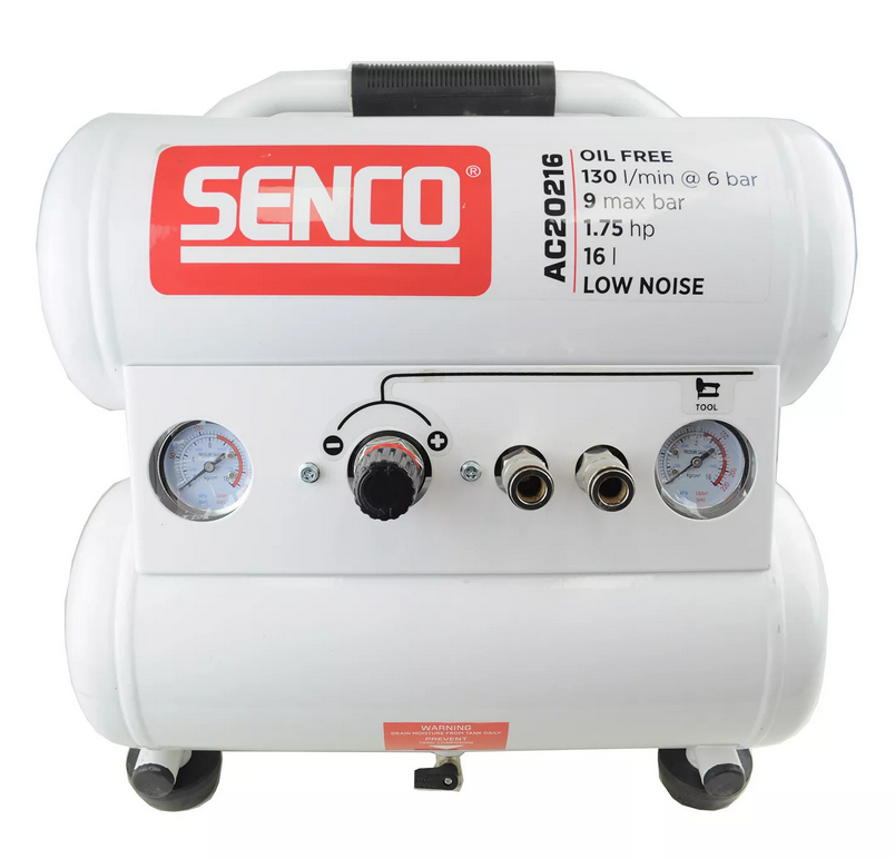 Senco 16L Double Tank Oil Free Low Decibel Compressor - AC20216