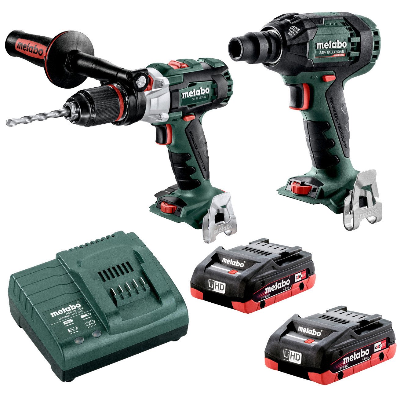 Metabo 18V Hammer Drill 120Nm + 1/2" Impact Wrench 300Nm 4.0 LiHD Kit (AU68901760)