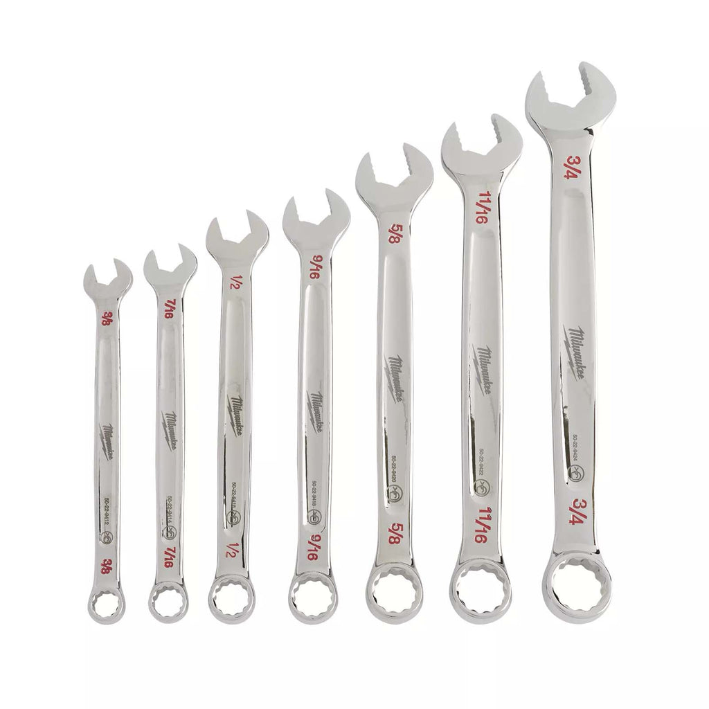 Milwaukee 7 Piece Combination Wrench Set - SAE 48229407