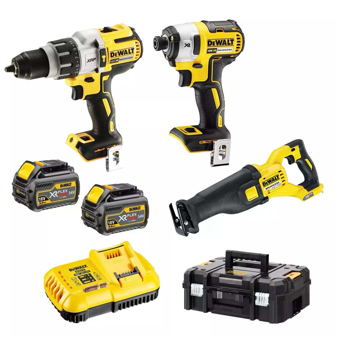 DeWalt 18V/54V 3 Piece 6.0Ah XR Flexvolt TSTAK Combo DCZ338T2T-XE